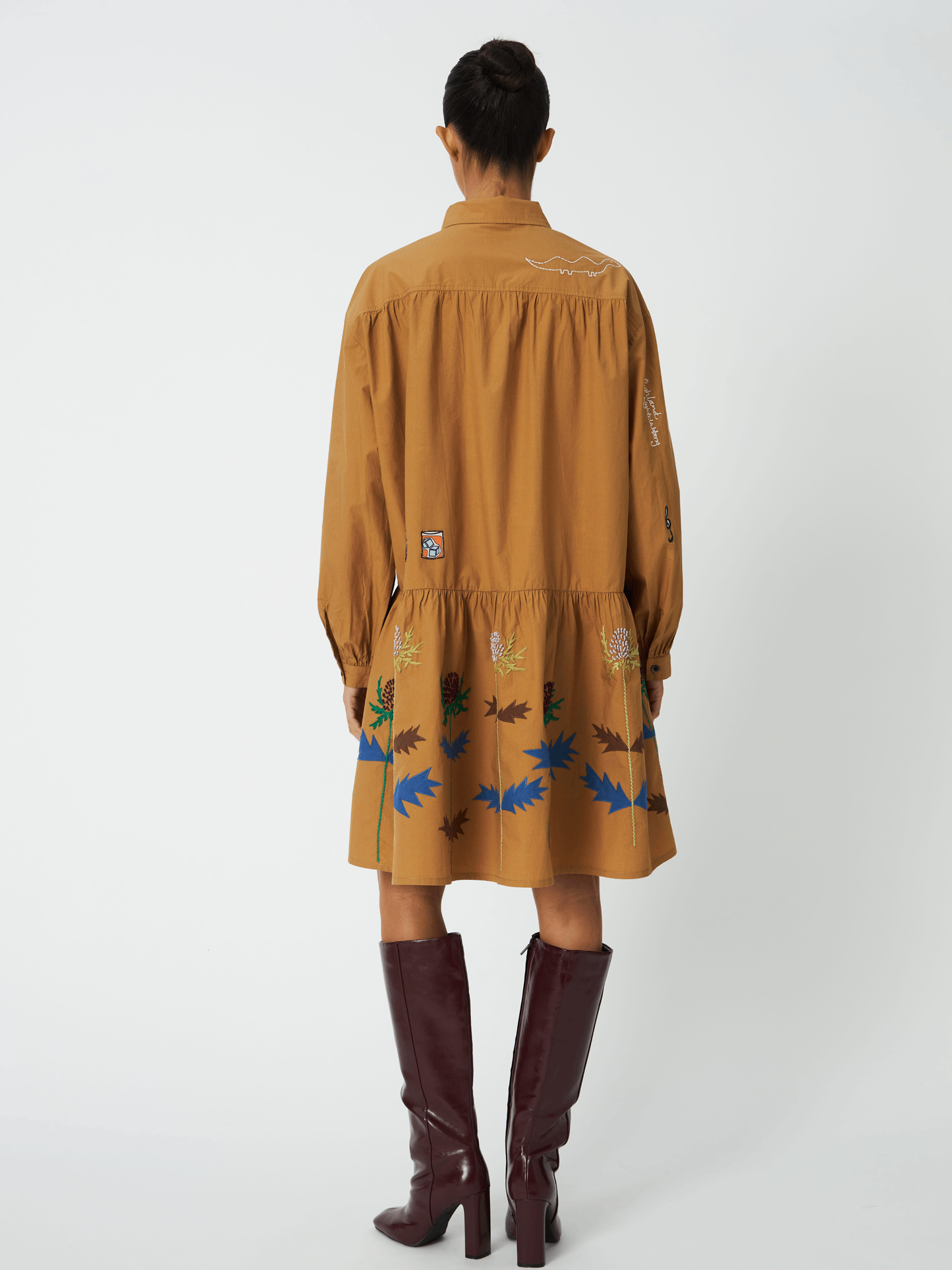 STELLA NOVA Small Embroidery Dress - Khaki