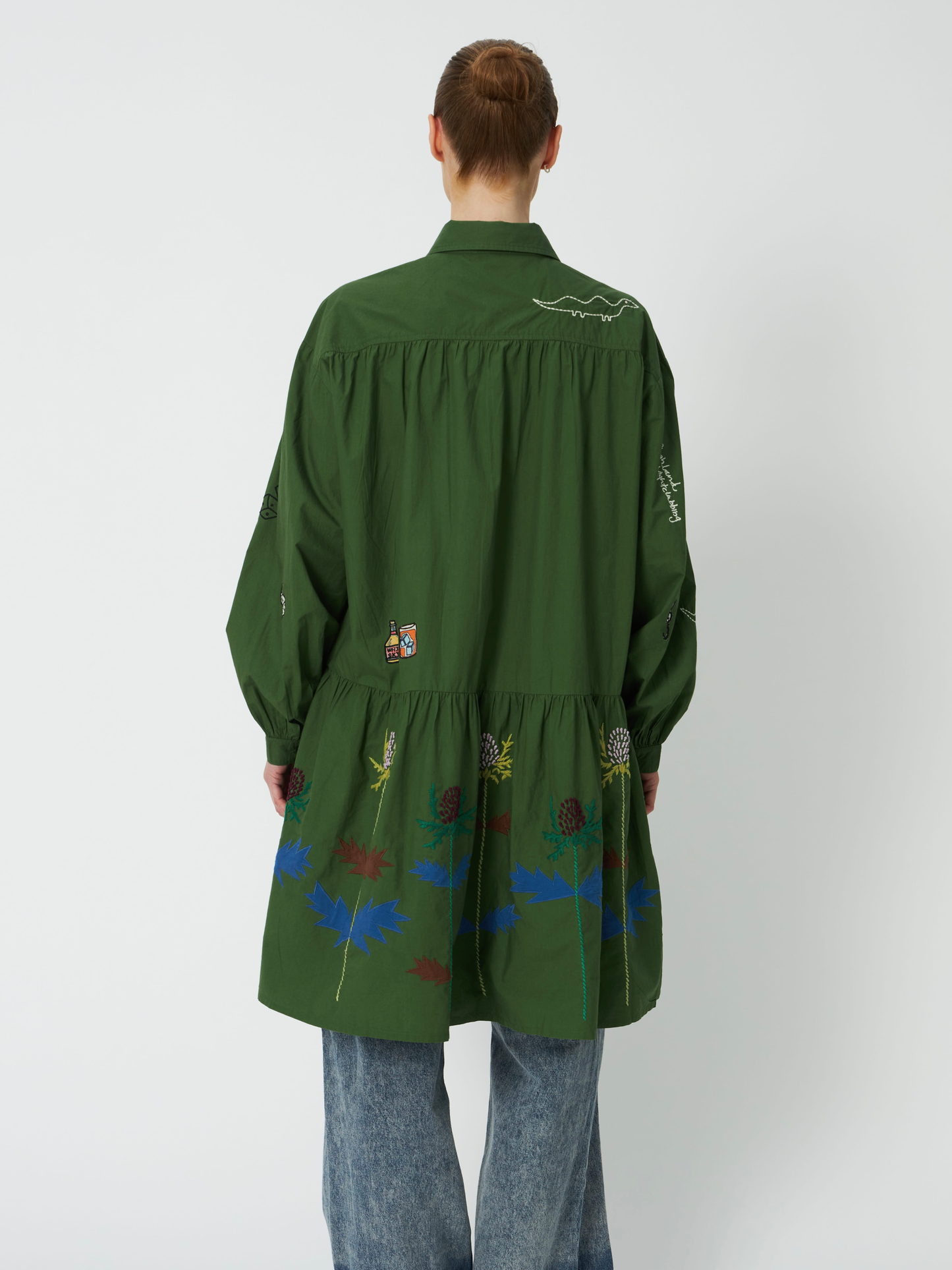 STELLA NOVA Small Embroidery Dress - Green Leaf