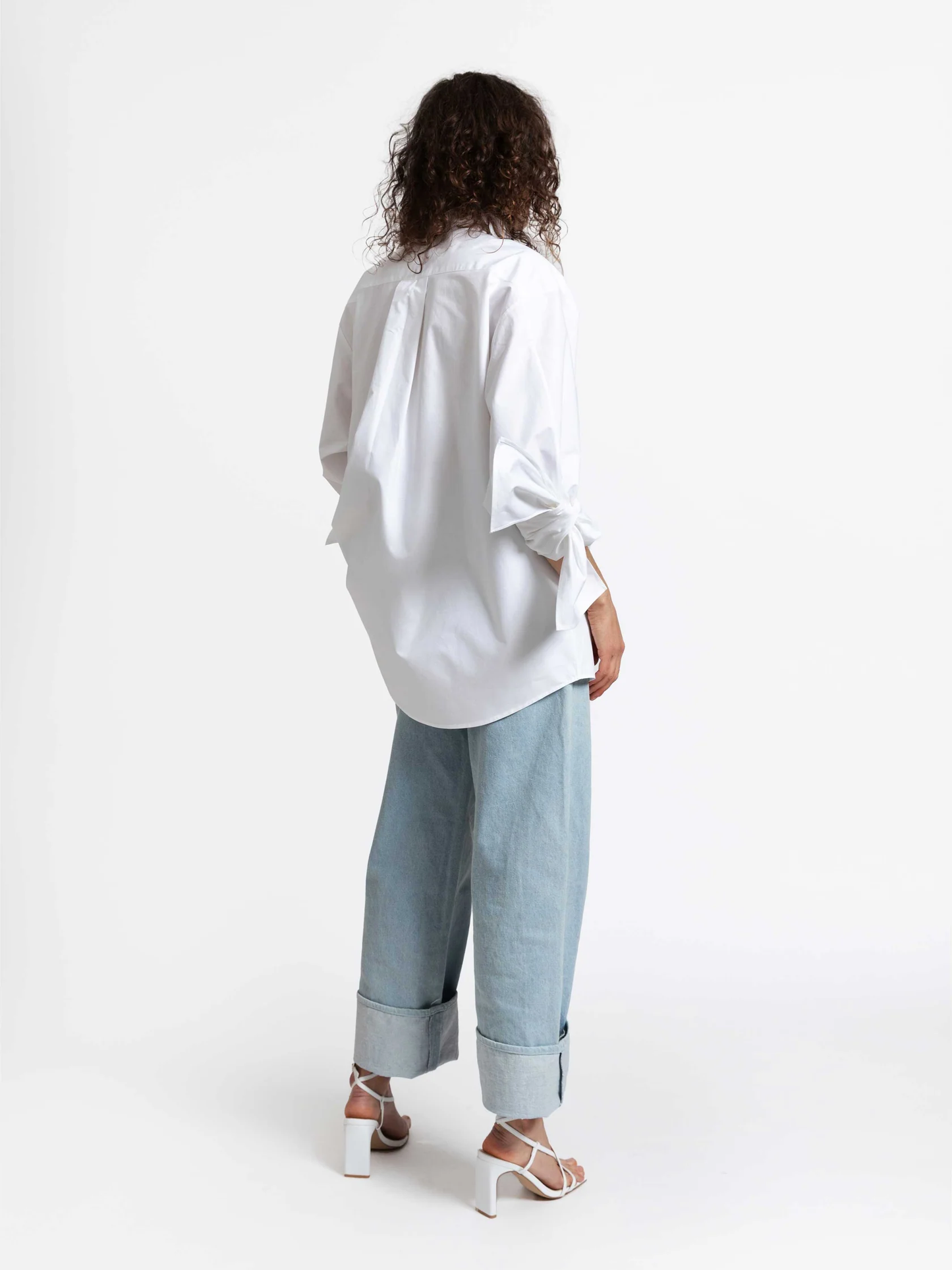 JANA WIELAND Dawn Bow Sleeve Shirt / Crispy White - M - Hemd