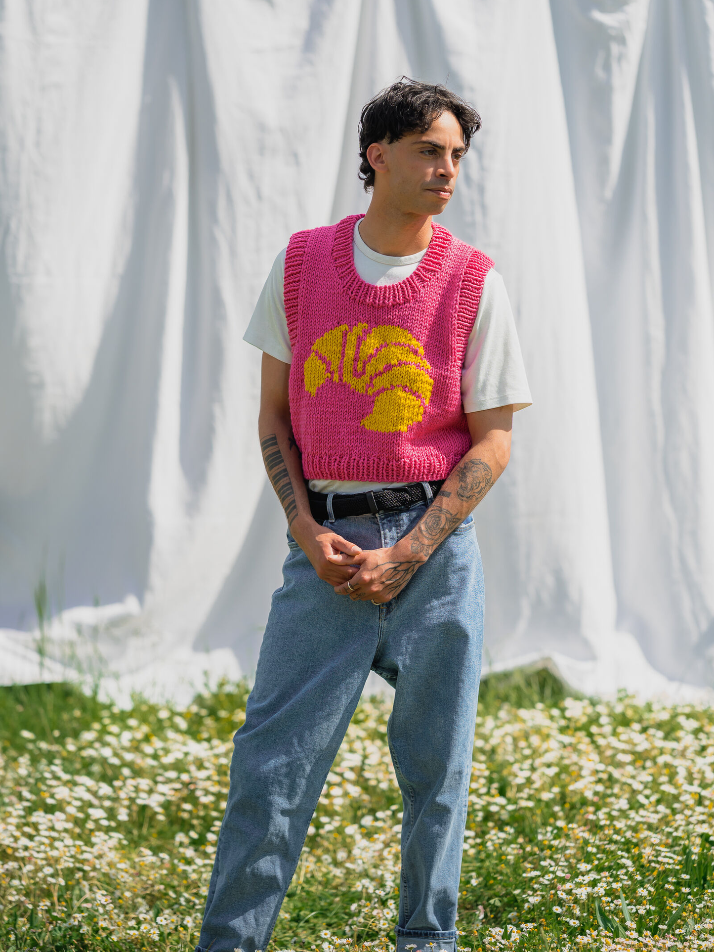 ROMANDO Croissant Sweater Magenta - Strick