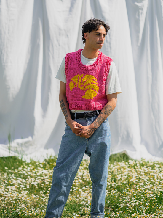 ROMANDO Croissant Sweater Magenta - Strick