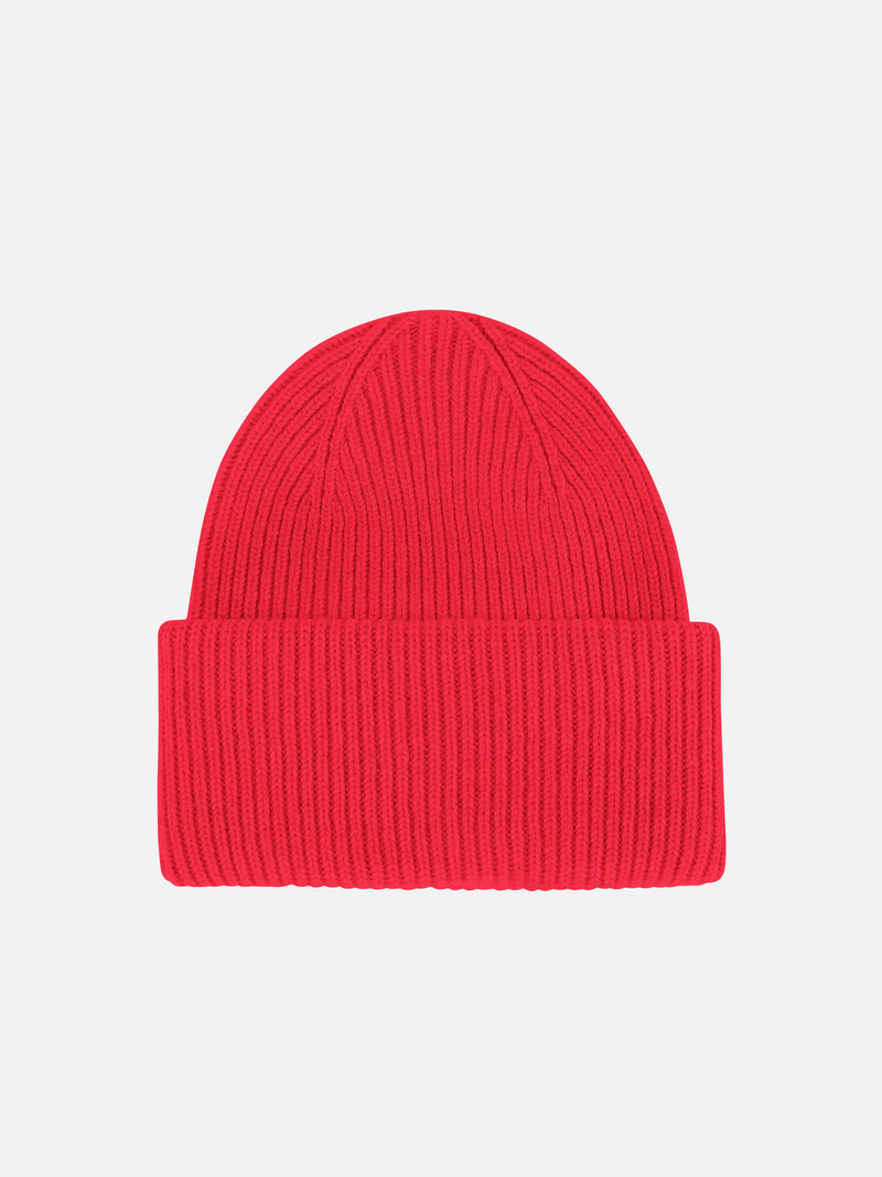 COLORFUL STANDARD Merino Wool Hat Various Colors - Red Tangerine - Beanie