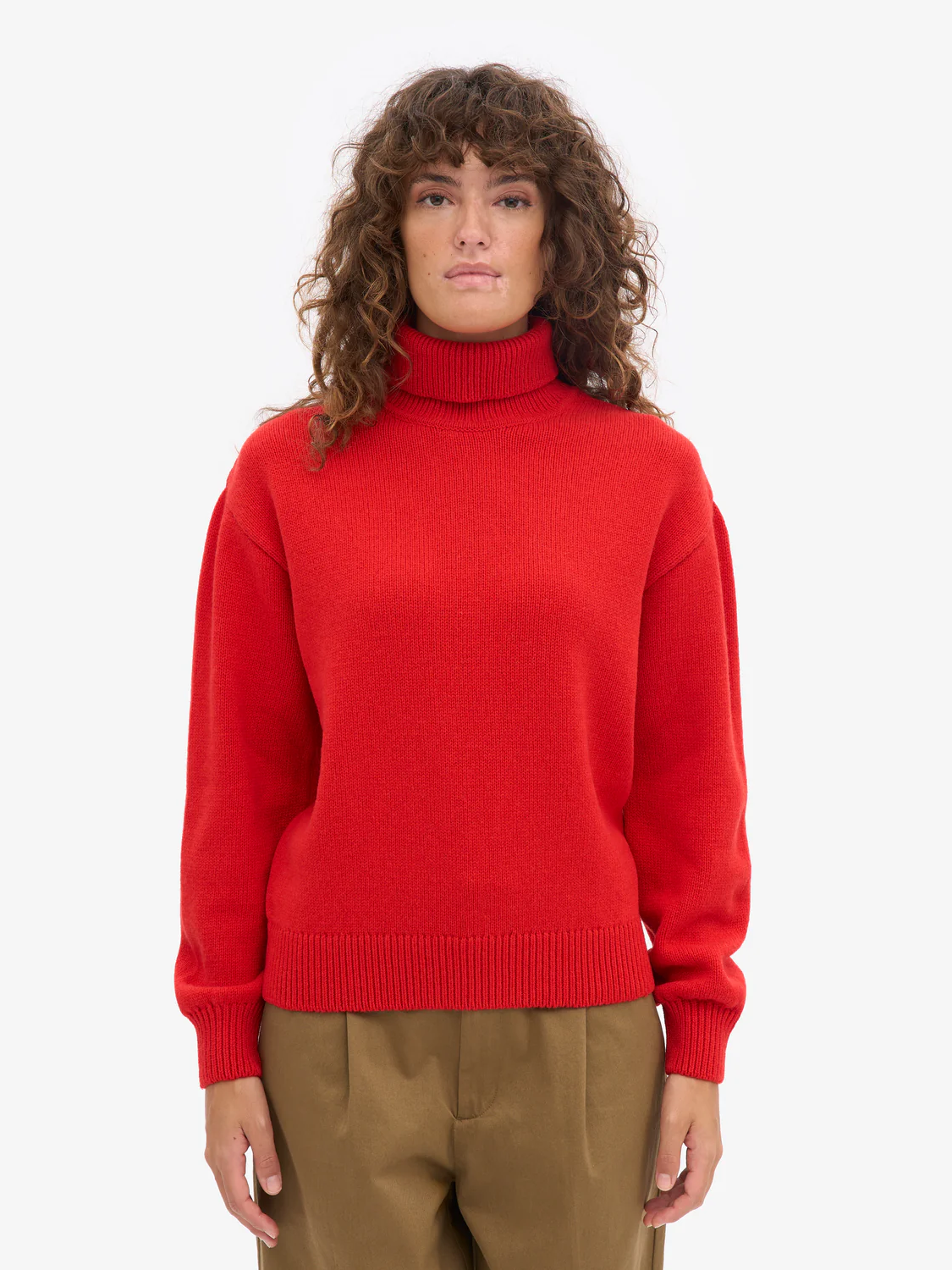 Colorful Standard Merino Wool Turtleneck - Red Tangerine