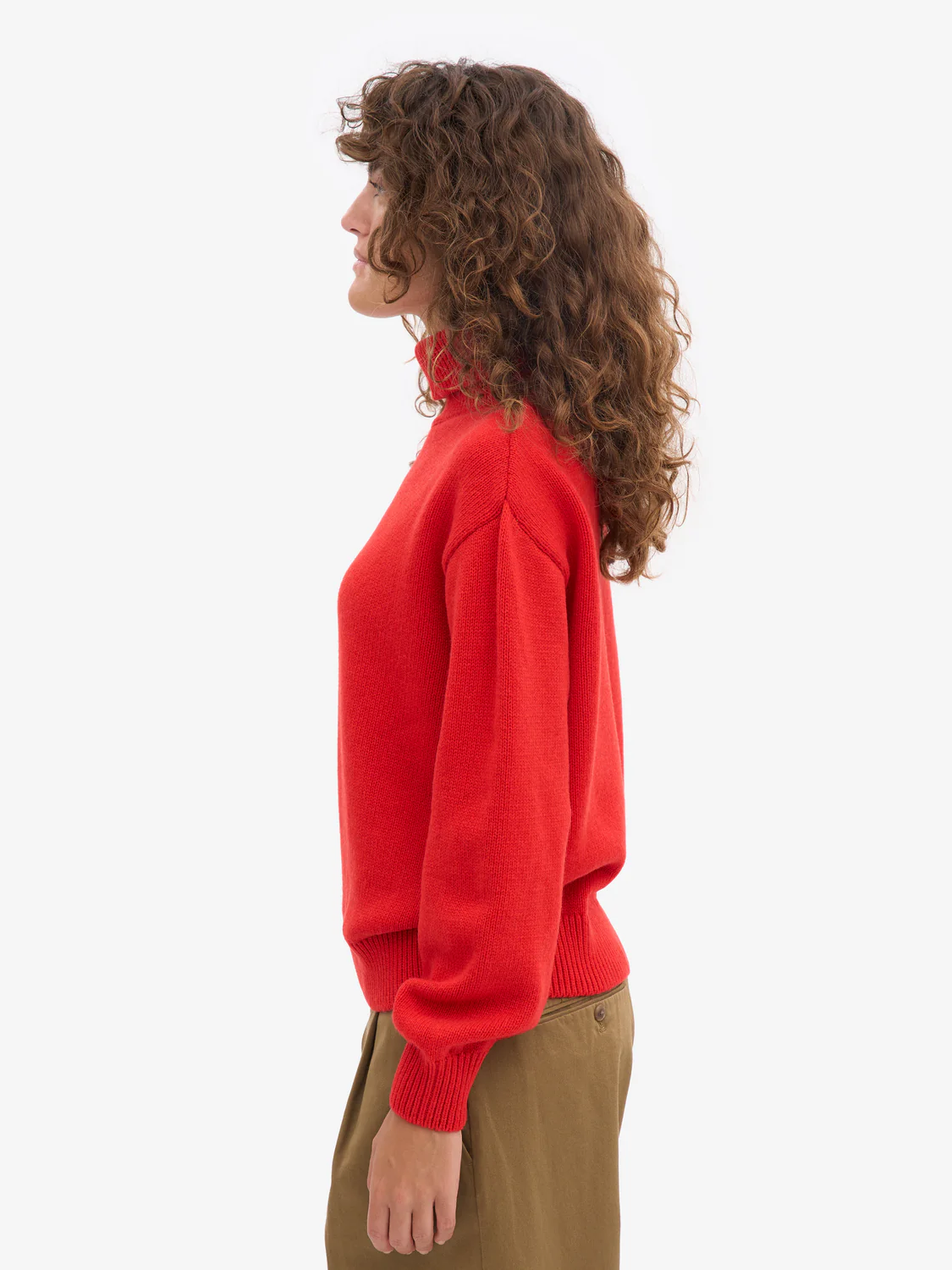Colorful Standard Merino Wool Turtleneck - Red Tangerine