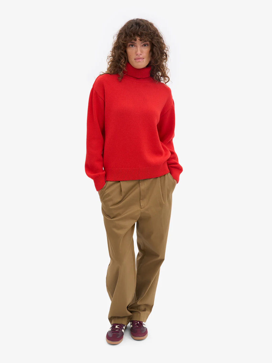 Colorful Standard Merino Wool Turtleneck - Red Tangerine