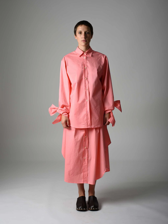 JANA WIELAND Dawn Bow Sleeve Shirt / Summer Peach - S - Hemd