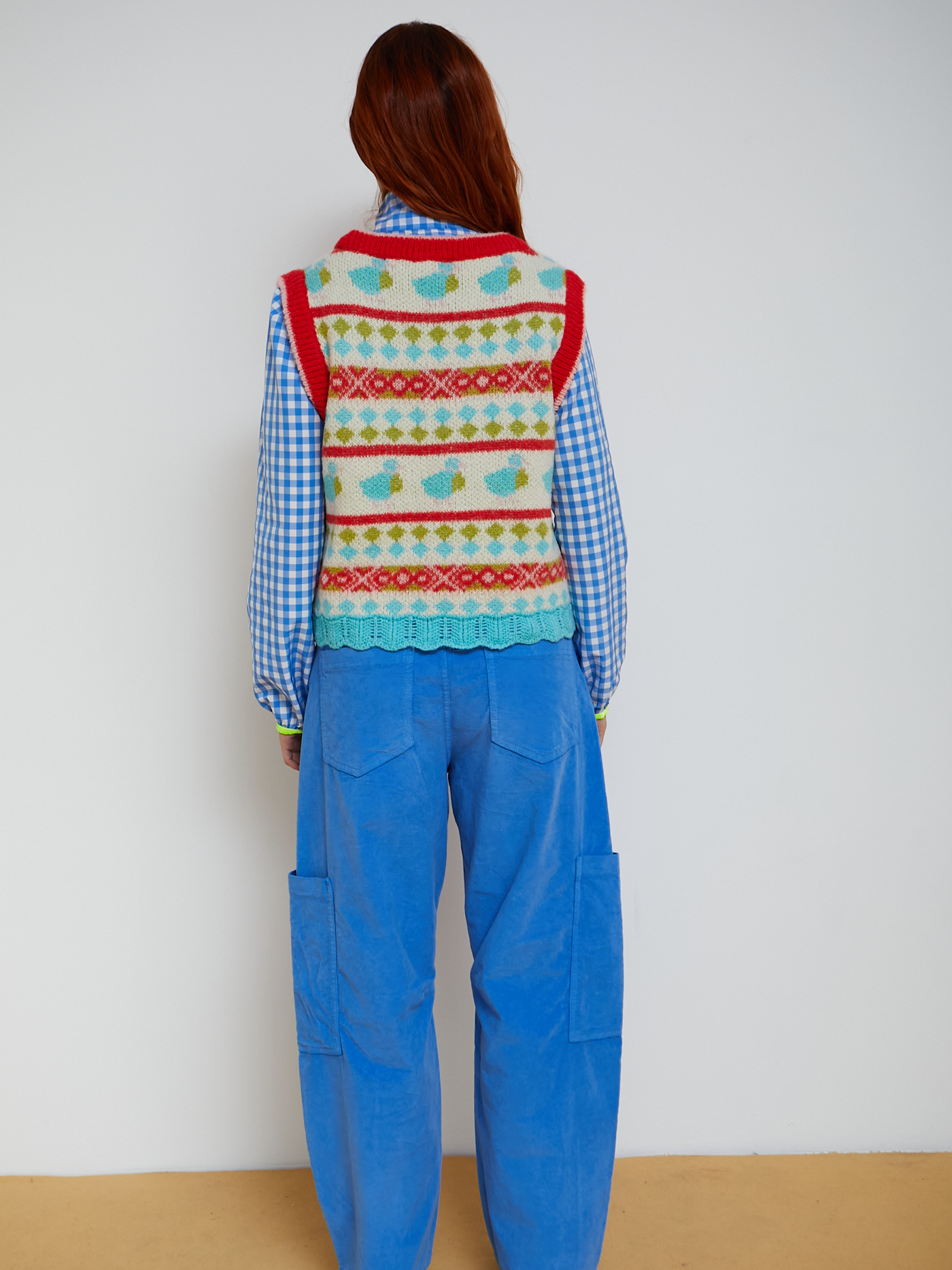 DR BLOOM Glase Knit Vest Duck- Red