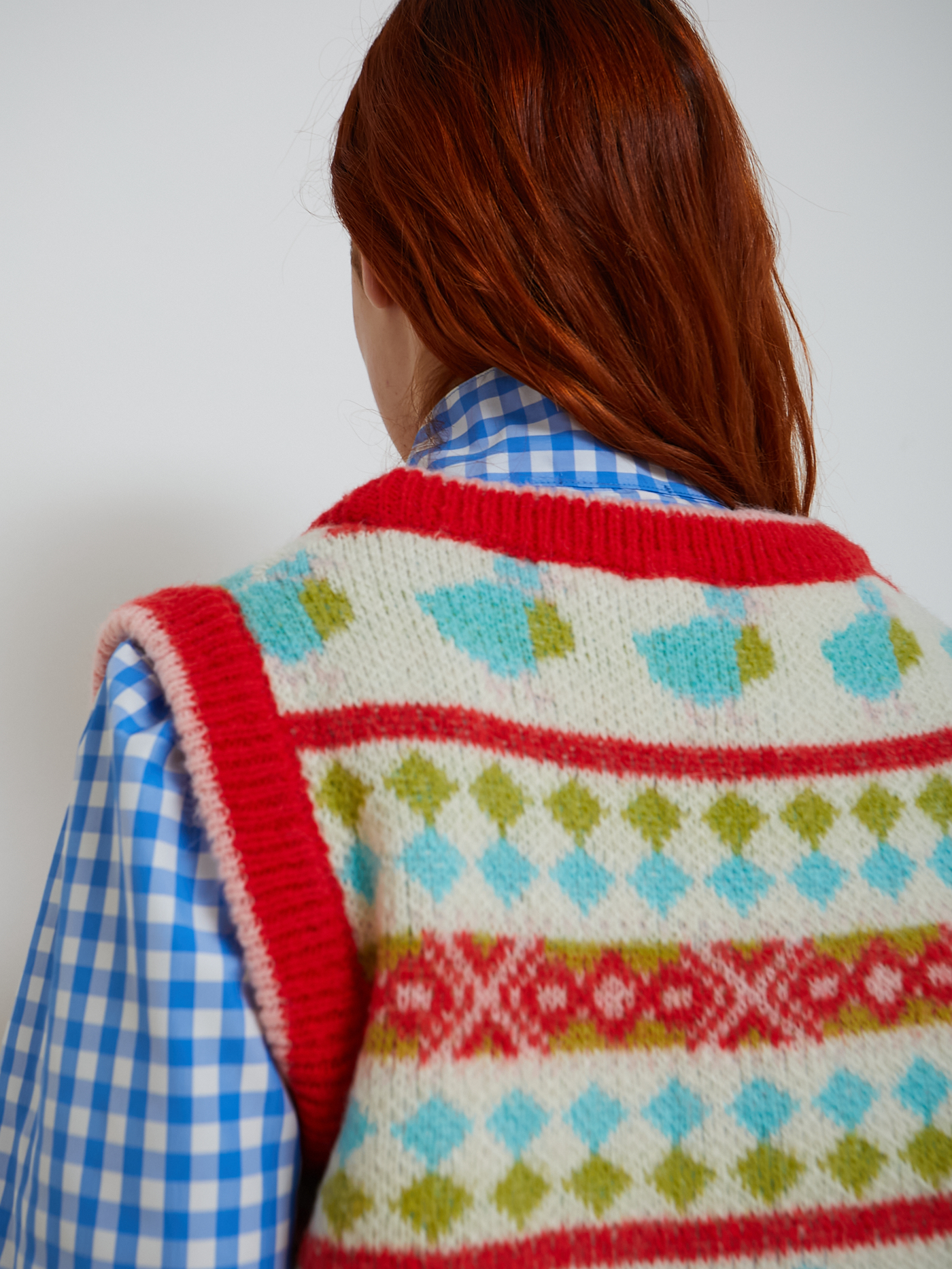 DR BLOOM Glase Knit Vest Duck- Red