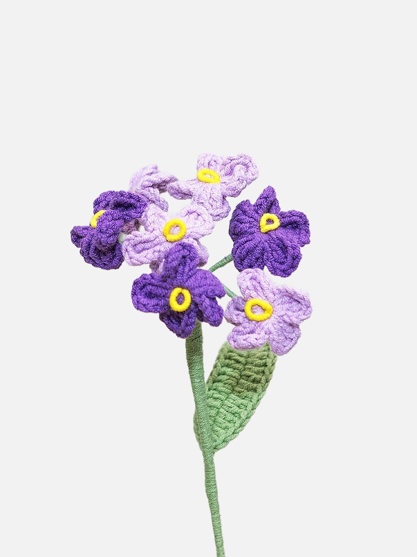 Handmade Crochet Flower - Forget Me Not - Purple Mix - Diverses