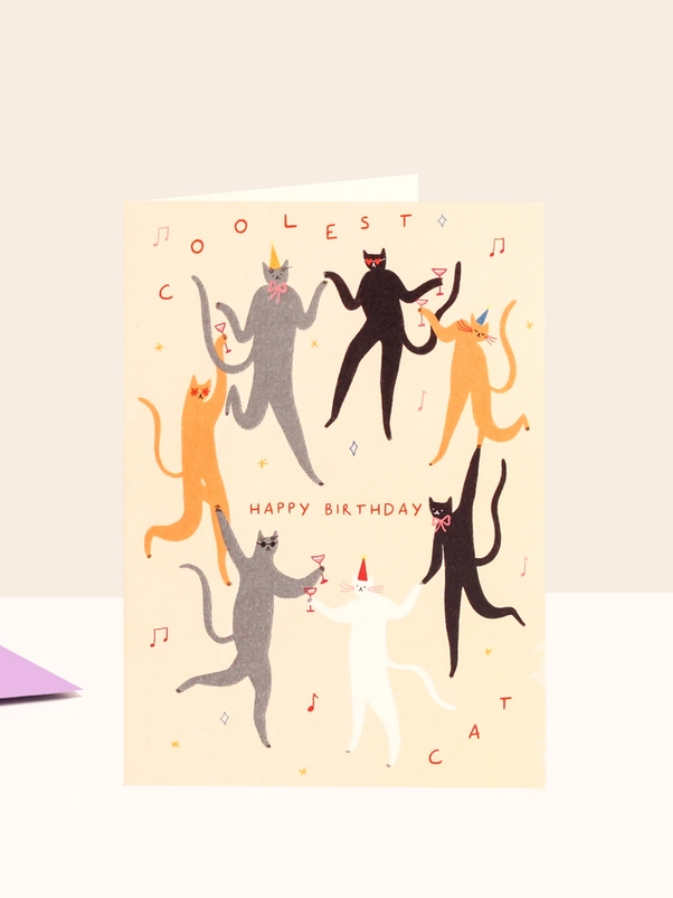 Coolest Cat Happy Birthday Karte