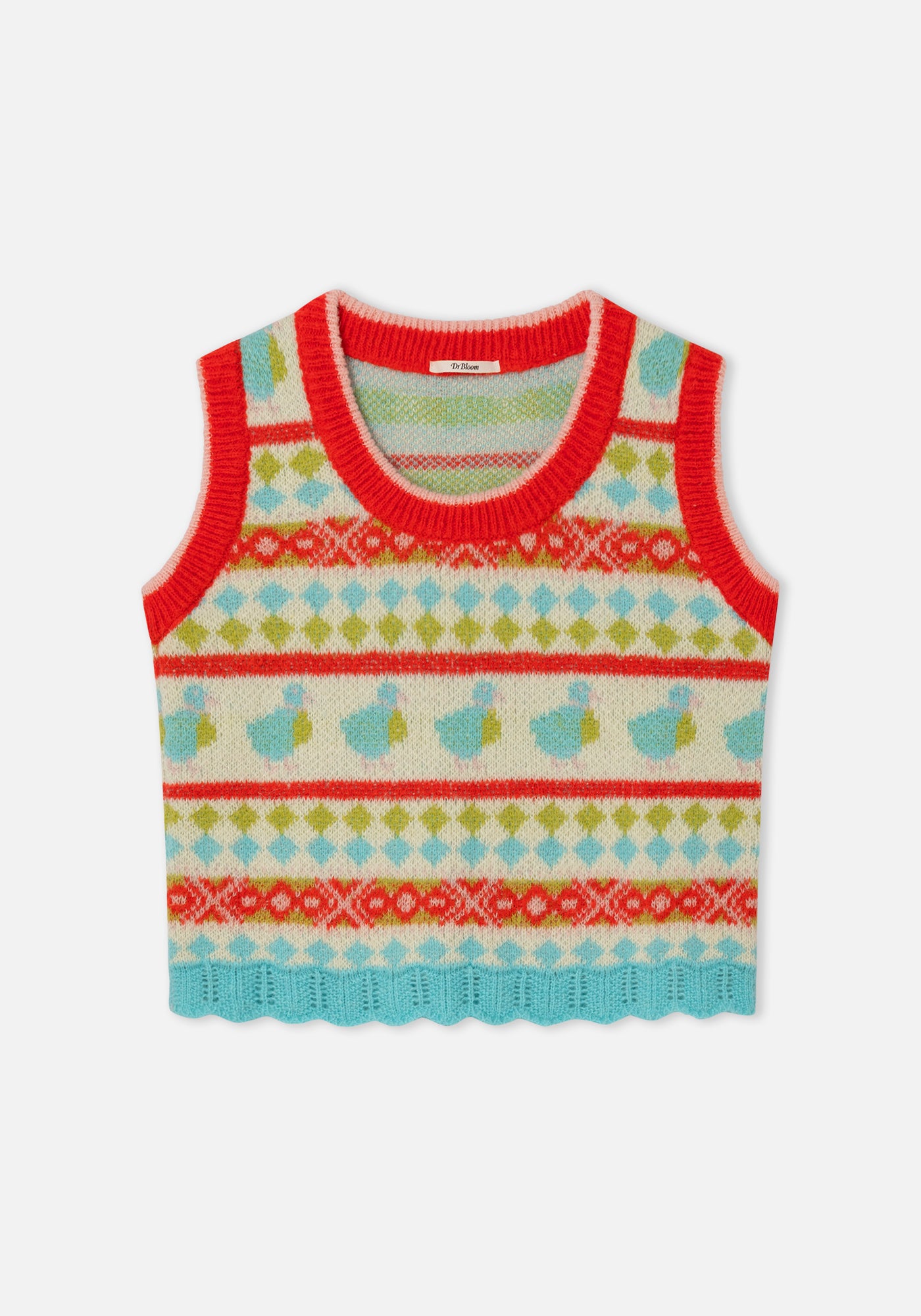 DR BLOOM Glase Knit Vest Duck- Red
