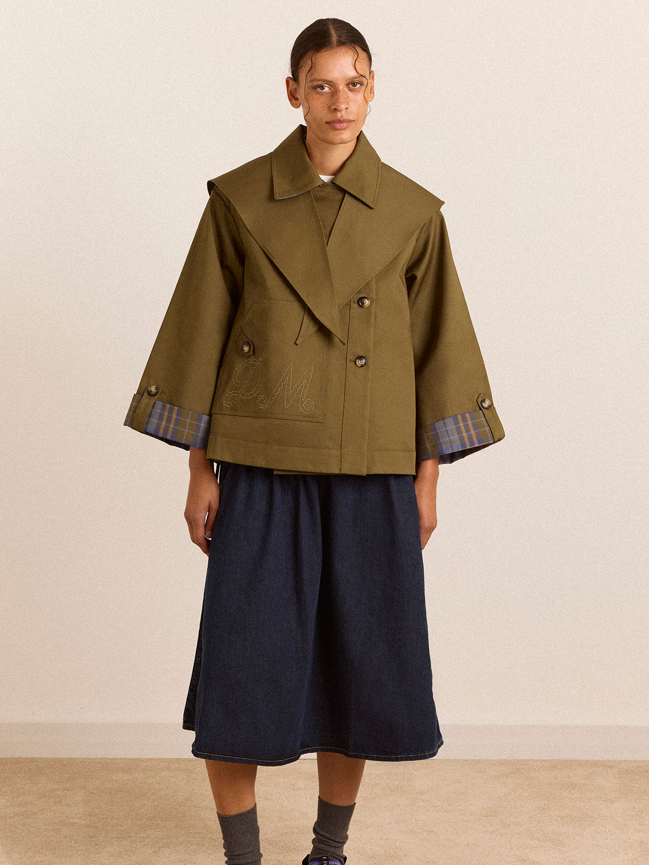DAMSON MADDER Jerry Crop Trench - Olive