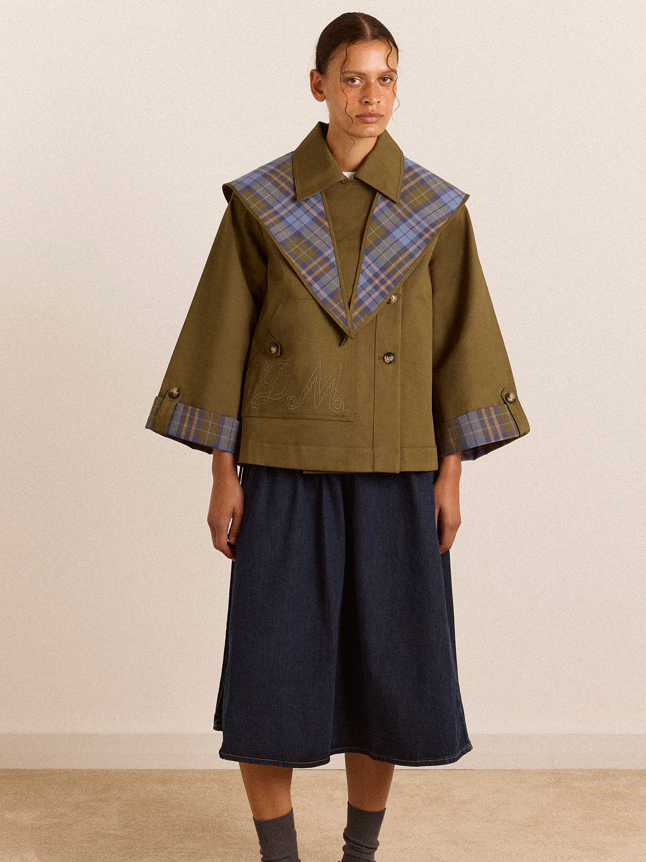 DAMSON MADDER Jerry Crop Trench - Olive