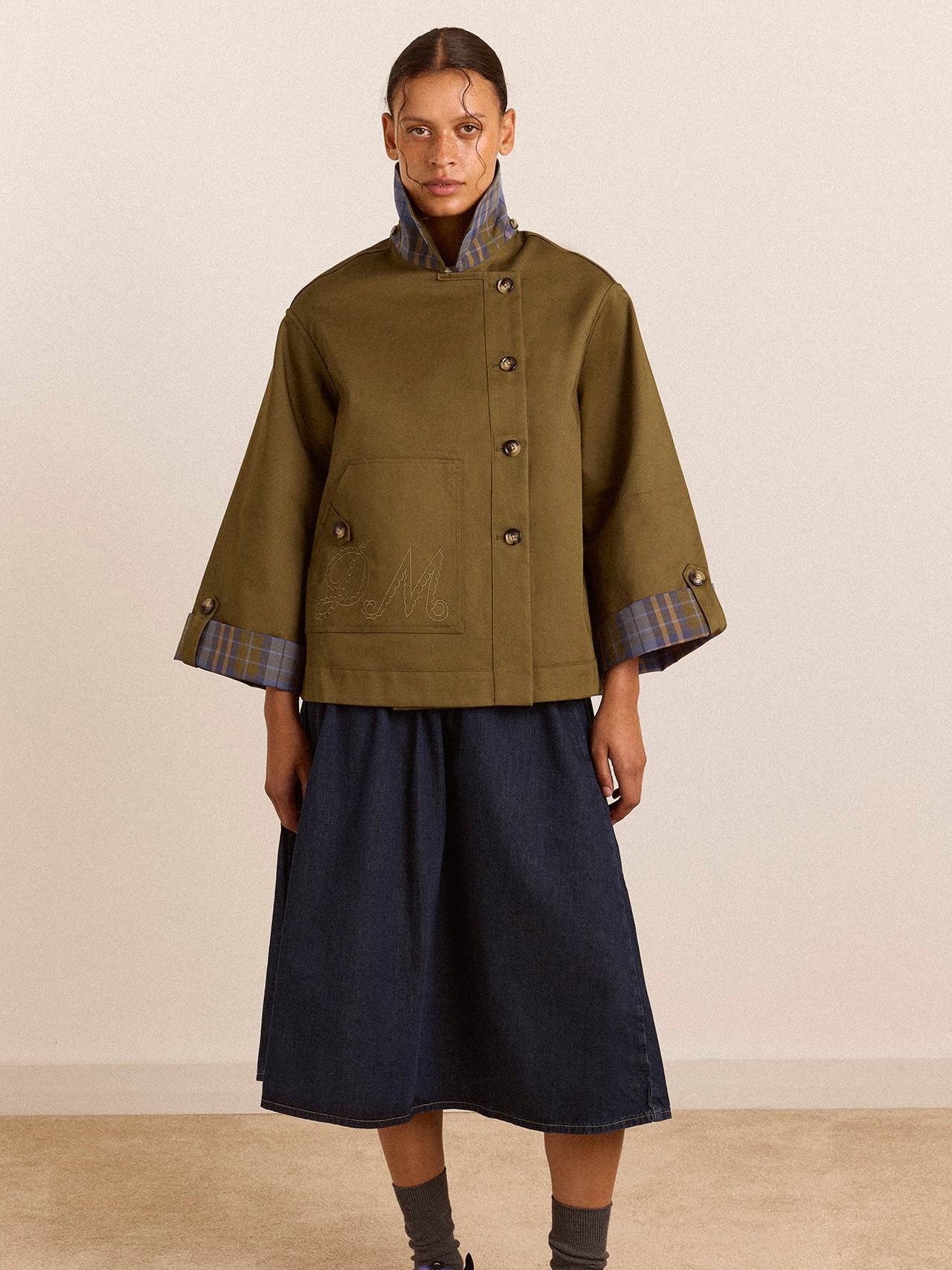 DAMSON MADDER Jerry Crop Trench - Olive