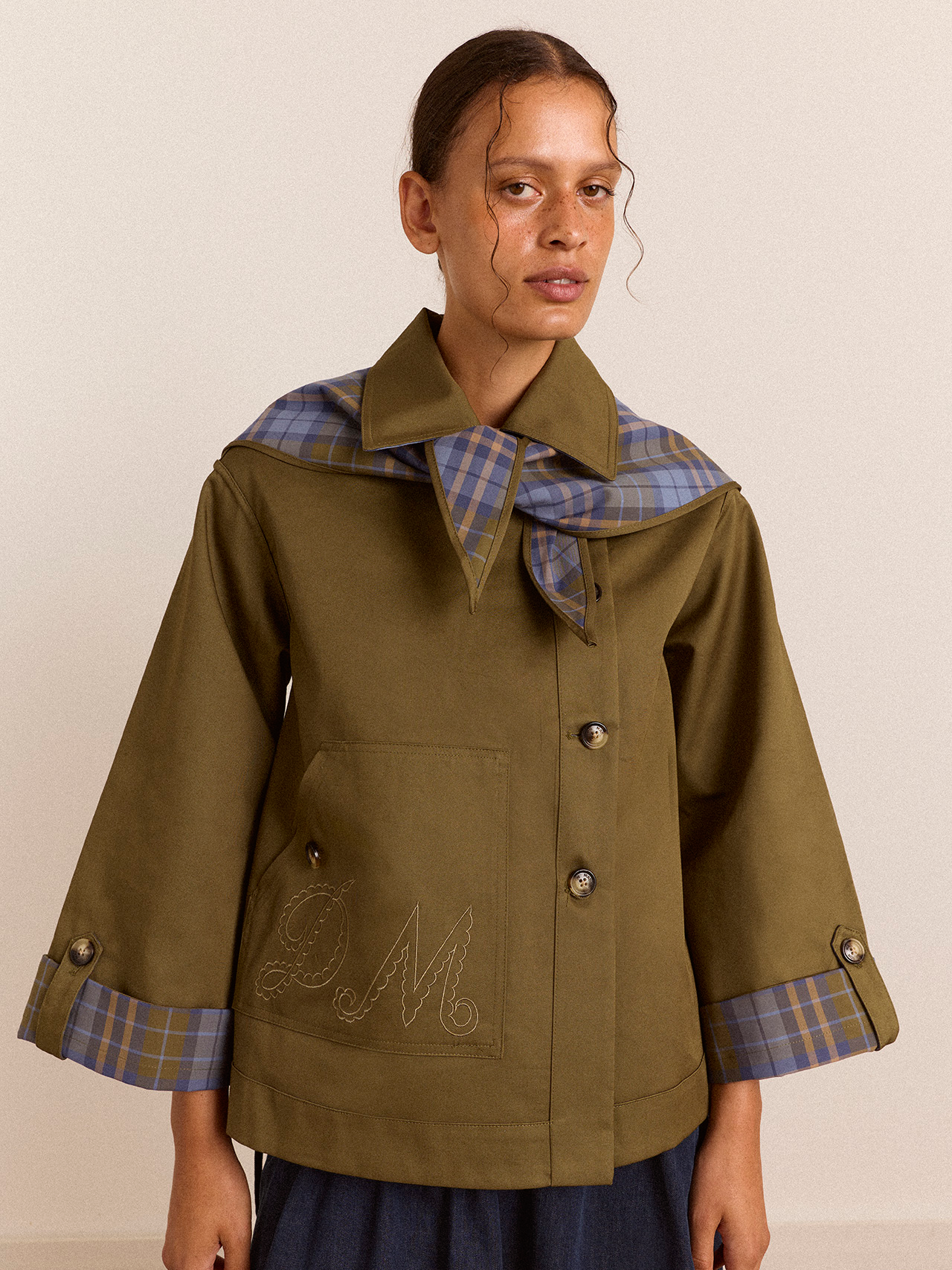 DAMSON MADDER Jerry Crop Trench - Olive
