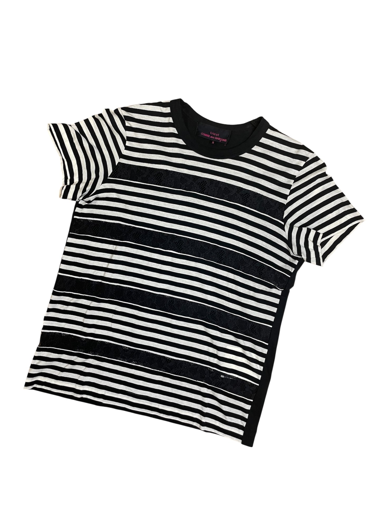 Comme Des Garçons BLACK Striped Lace Top