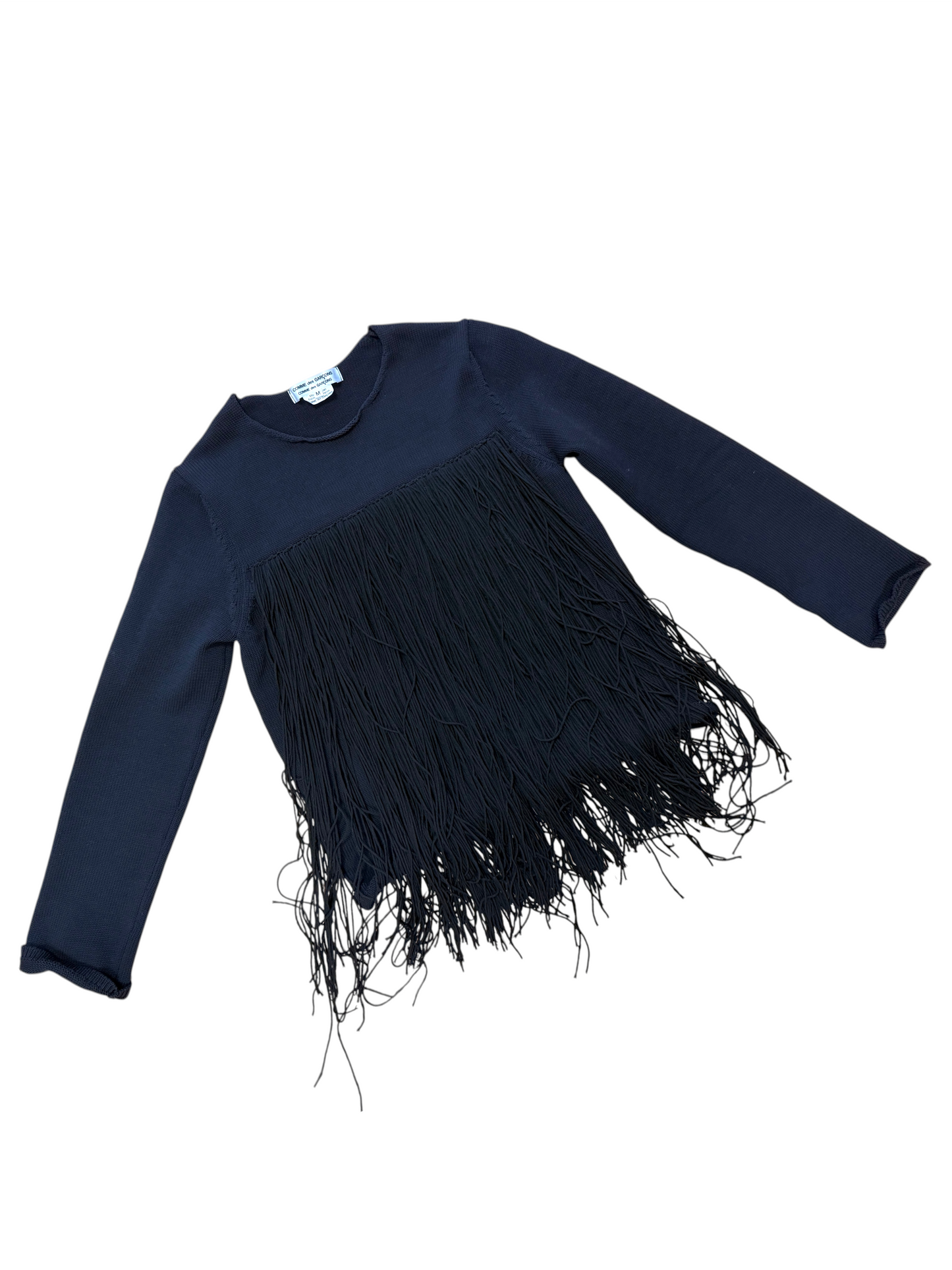 Comme Des Garçons Fringe Panel Knit Sweater
