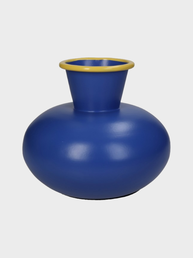 Blue Metal Vase