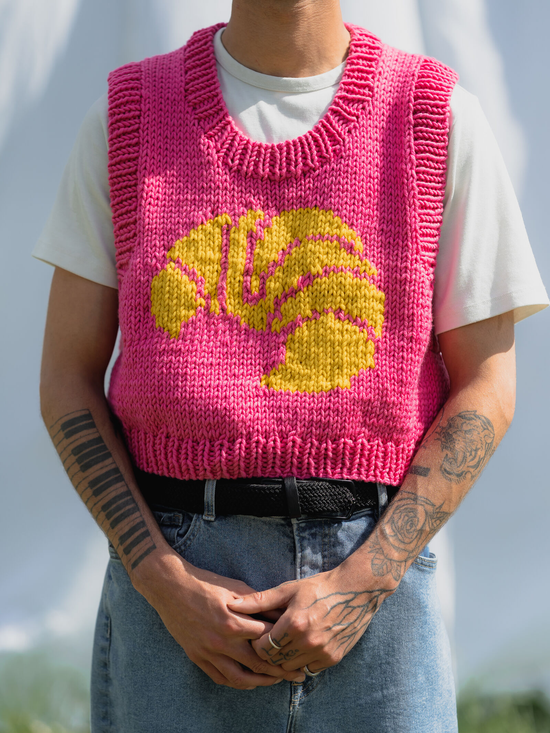 ROMANDO Croissant Sweater Magenta - Strick