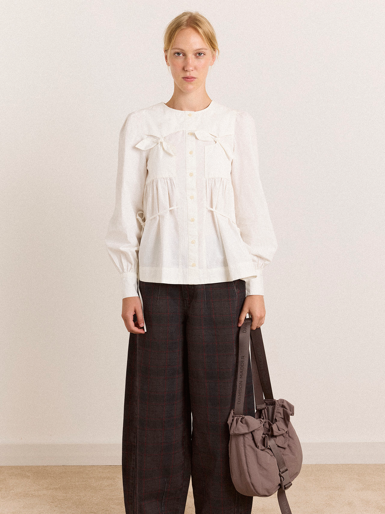 DAMSON MADDER Lettie Bo Detail Blouse - White