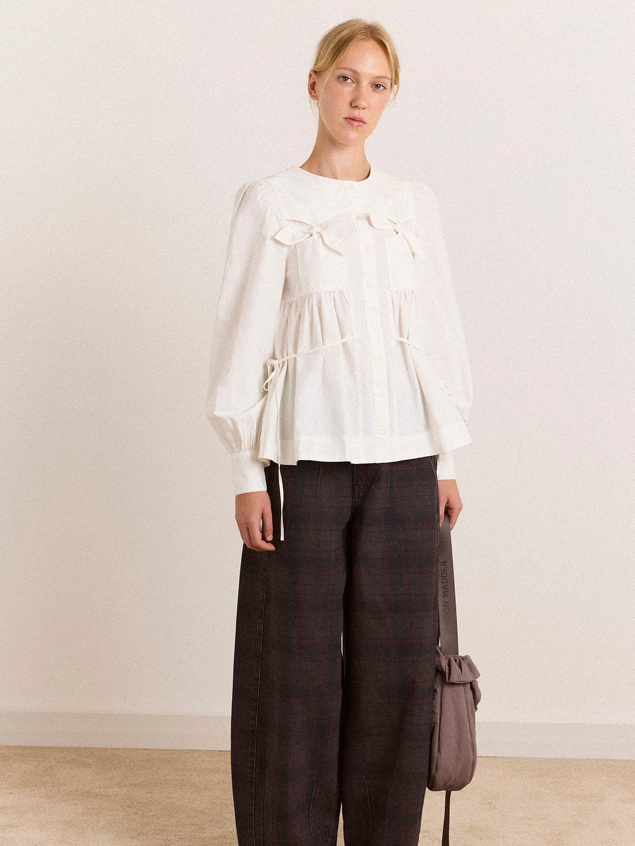 DAMSON MADDER Lettie Bo Detail Blouse - White