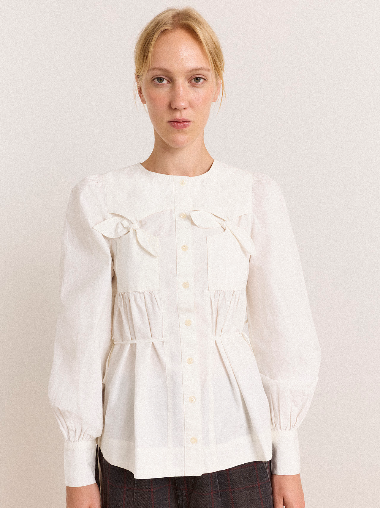 DAMSON MADDER Lettie Bo Detail Blouse - White