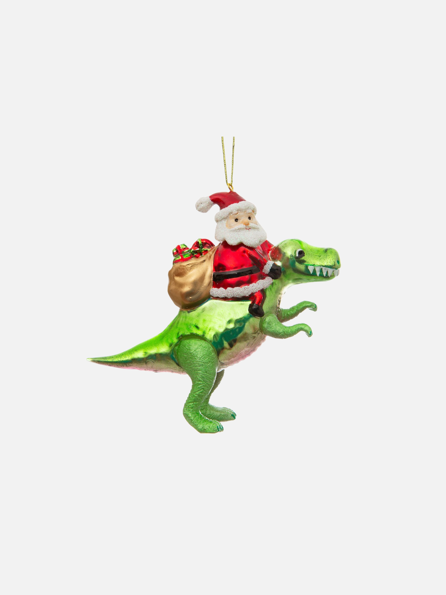 Santa Dinosaur Ornament