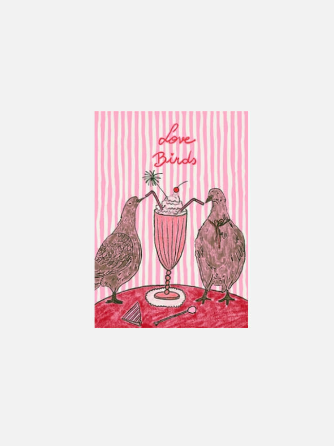 Studio 28 Hand Drawn Postcards - love birds - Karte
