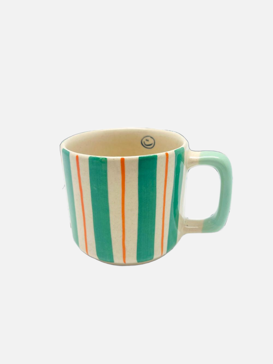 Striped Small Mug - Green - Tasse