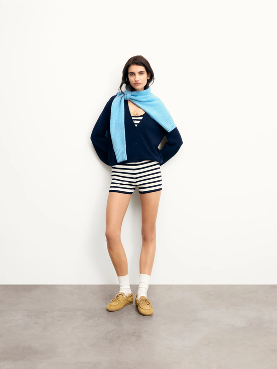 FROM FUTURE Navy Cardigan Sweater - Strick