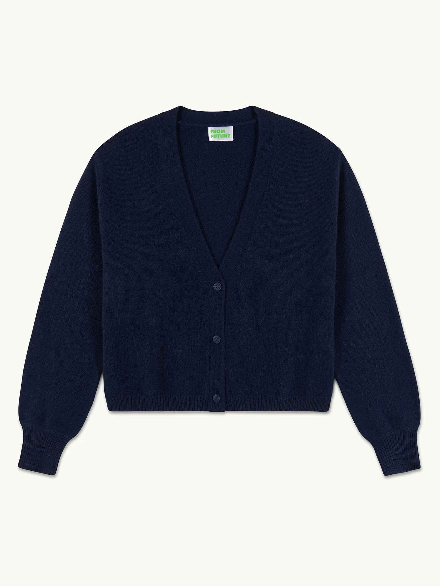 FROM FUTURE Navy Cardigan Sweater - S - Strick