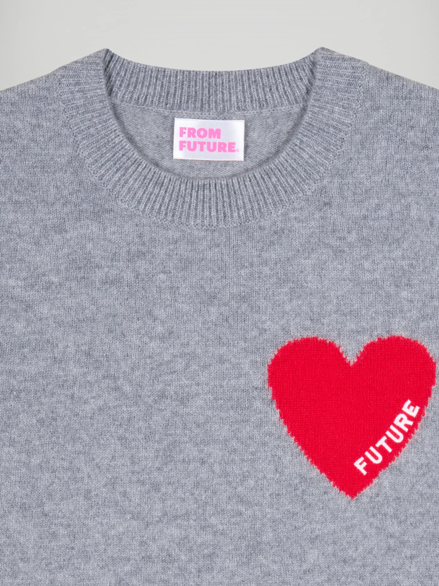 FROM FUTURE Sleeveless Heart Vest Grey - Strick