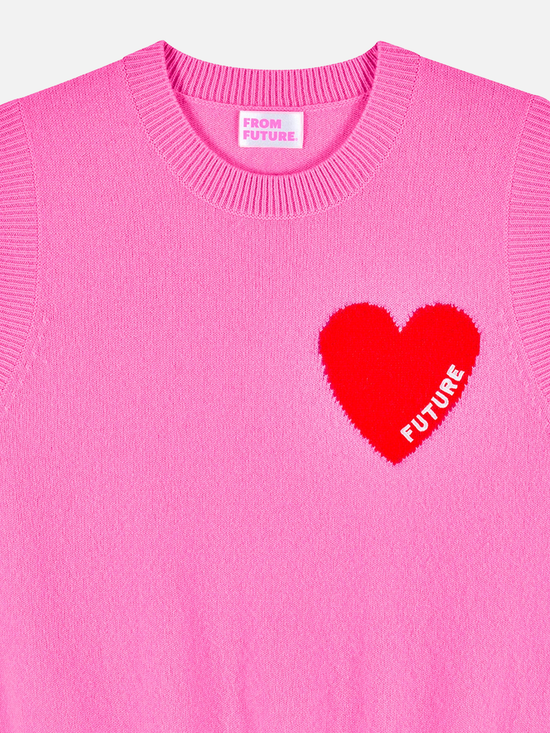 FROM FUTURE Sleeveless Heart Vest Fantasy Pink - Strick