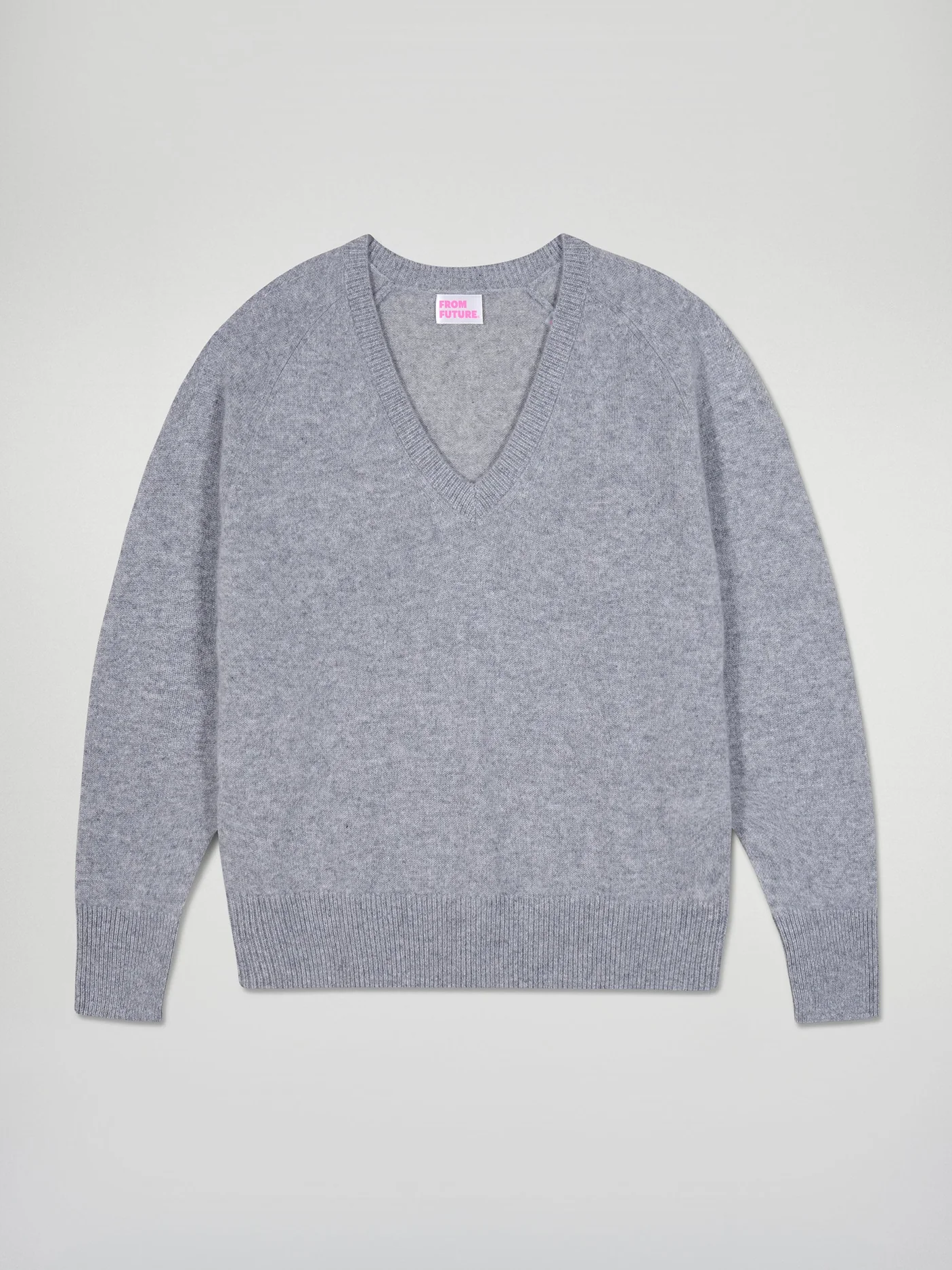 FROM FUTURE V-Neck Sweater Grey - S - Strick