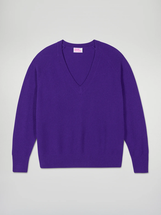 FROM FUTURE V-Neck Sweater Velvet Purple