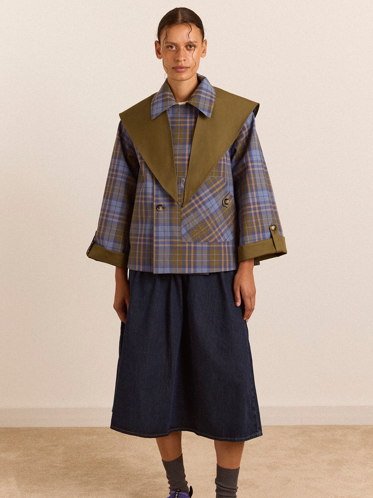 DAMSON MADDER Jerry Crop Trench - Olive