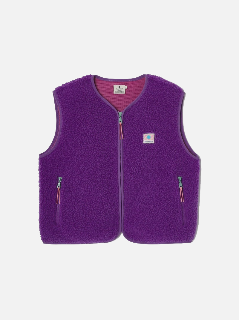BILLYBELT Sleeveless Sherpa Zip Jacket - Purple
