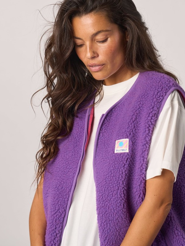 BILLYBELT Sleeveless Sherpa Zip Jacket - Purple