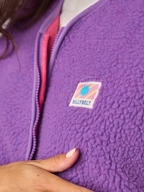 BILLYBELT Sleeveless Sherpa Zip Jacket - Purple