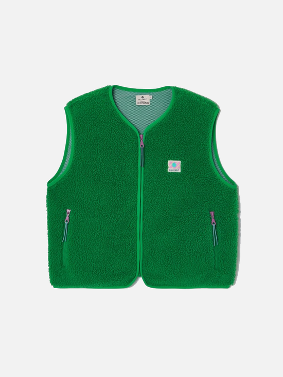 BILLYBELT Sleeveless Sherpa Zip Jacket - Green