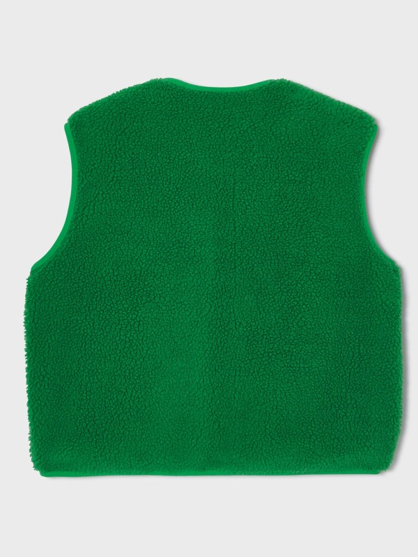 BILLYBELT Sleeveless Sherpa Zip Jacket - Green