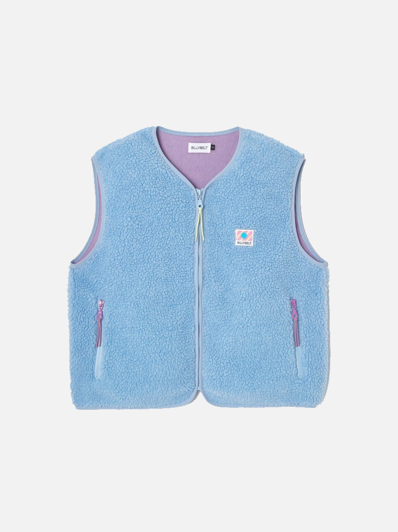 BILLYBELT Sleeveless Sherpa Zip Jacket - Blue