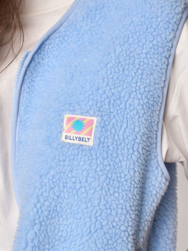 BILLYBELT Sleeveless Sherpa Zip Jacket - Blue