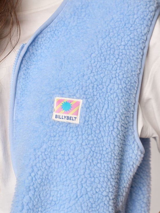 BILLYBELT Sleeveless Sherpa Zip Jacket - Blue