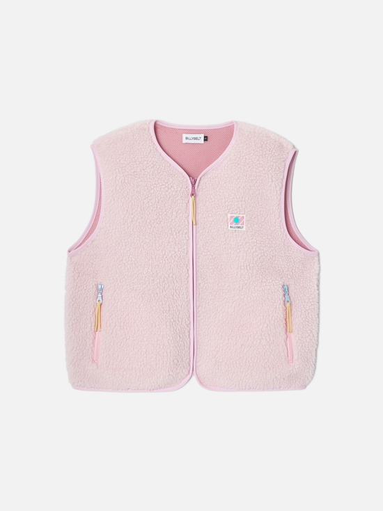 BILLYBELT Sleeveless Sherpa Zip Jacket - Pink