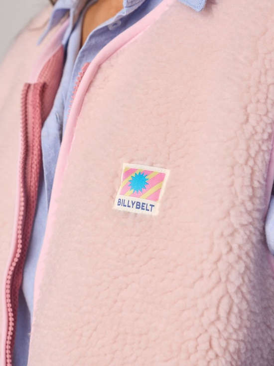 BILLYBELT Sleeveless Sherpa Zip Jacket - Pink