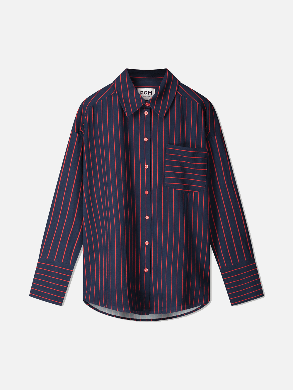 POM Beau Blouse - Twill Striped Blue