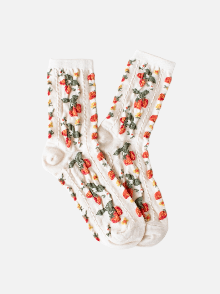 TIEPOLOGY Strawberry Farm Casual Socks