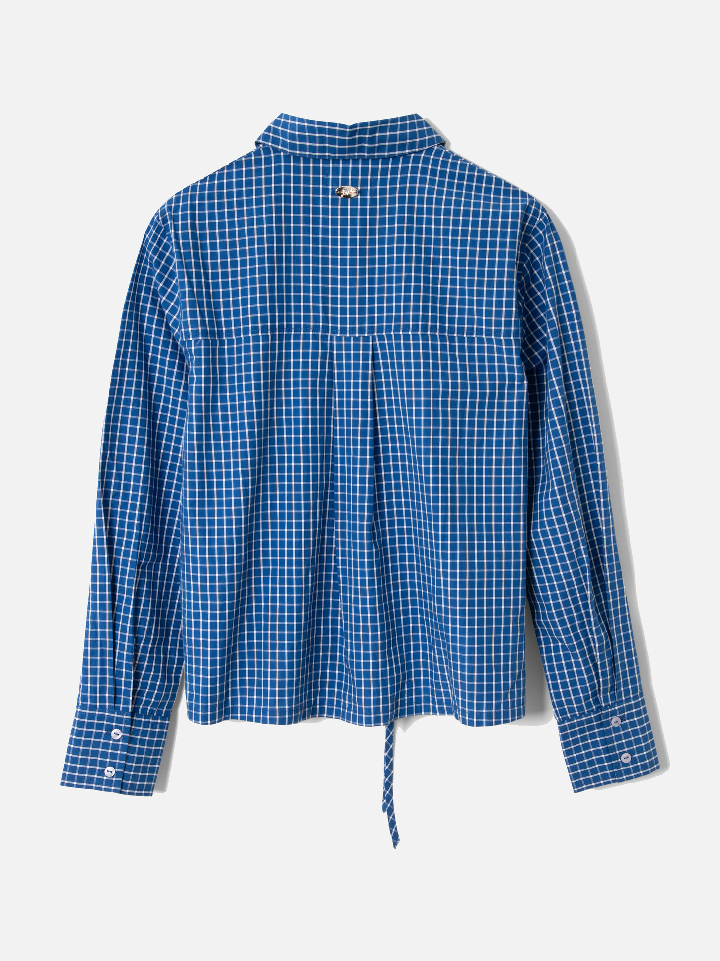 DAMSON MADDER Talia Ruched Shirt - Blue Check