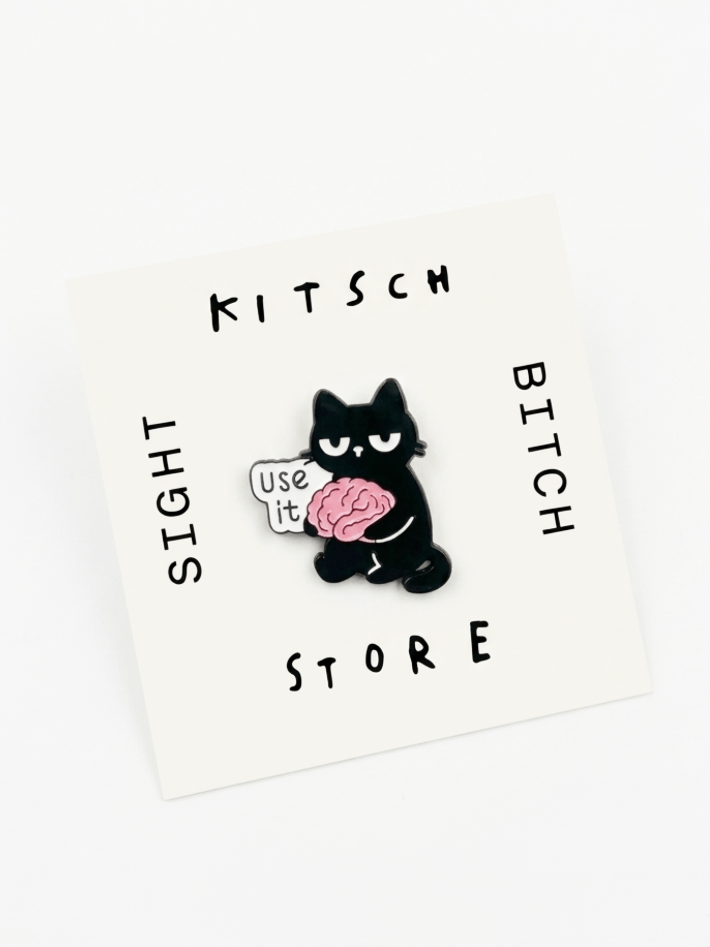 Use It Brain Cat Pin